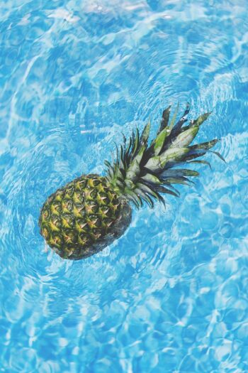 水面に浮かぶパイナップル