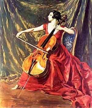 チェロを演奏する女性